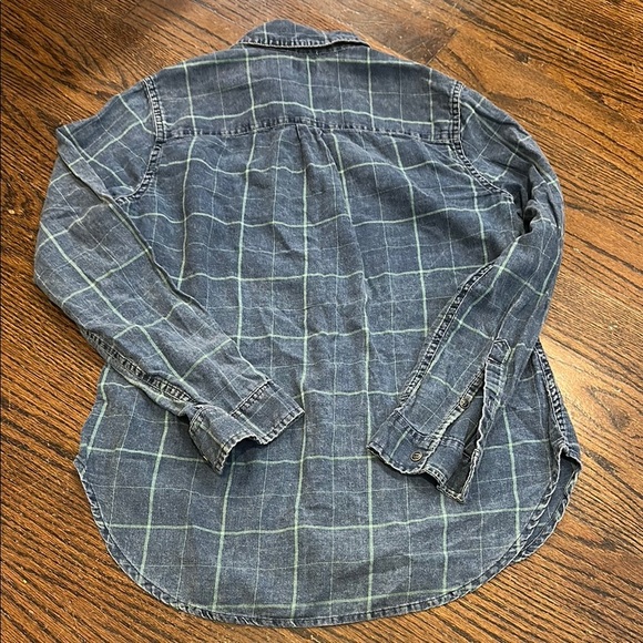 FAHERTY Indigo Blue Plaid Button-Up Shirt Size Small - Picture 8 of 8